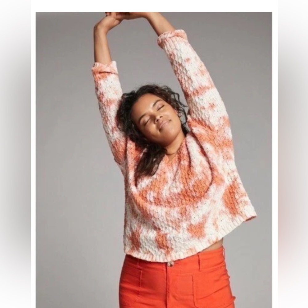 Anthropologie Pilcro v-neck dolman sleeve tie dye knit sweater size 2X